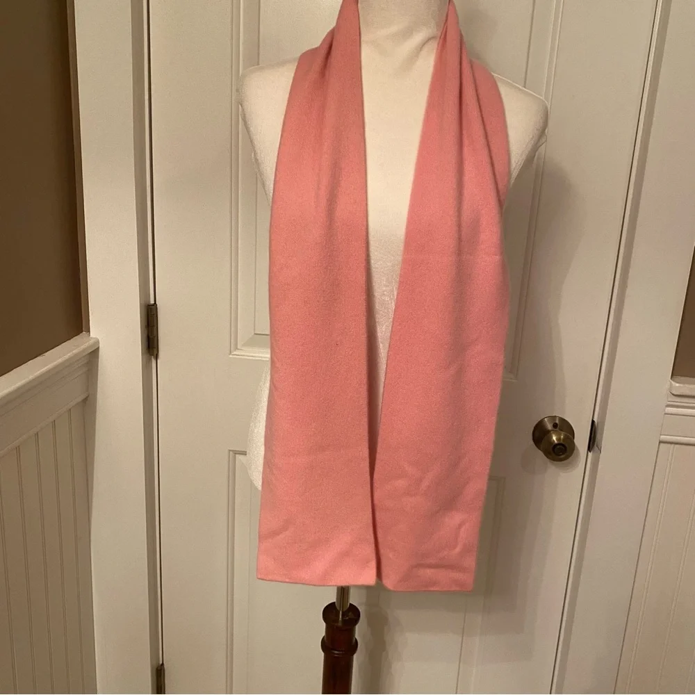 TALBOTS SCARF PINK DOUBLE SIDED CASHMERE LONG RECTANGLE ACCESSORY 2 COLOR